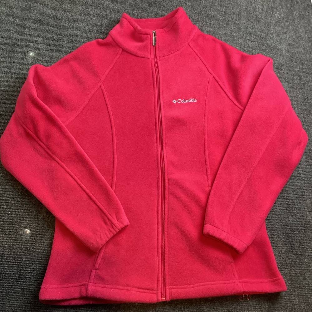 Columbia Womens Benton Springs Full Zip Fleece Jacket Pink Medium 174